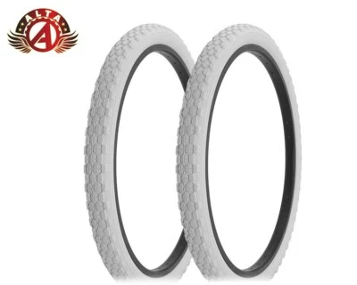 2 ALTA BICYCLE WIRE BEAD CRUISER TIRE 26 x 2.125 ALL WHITE ROUGH KNOBBY TREAD. - Image 1 of 2