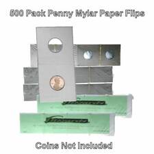 500 Cardboard/Mylar 2x2 Coin Holder Flips for Penny/Cent 19mm, by Guardhouse