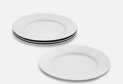 the cellar basics Rim Salad Plates - Set of 4 - White - Porcelain, - Image 1 of 3