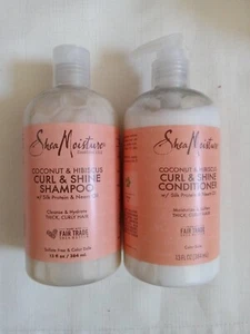 Shea Moisture Coconut & Hibiscus Curl & Shine Shampoo & Conditioner 13 fl.oz ea! - Picture 1 of 10