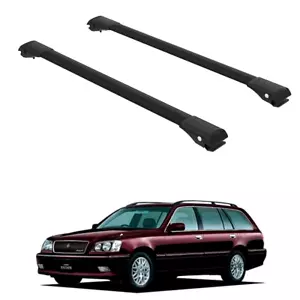 Roof Rack Cross Bars to Toyota Crown Estate Wagon 1999–2007 Black Set 2 Pcs - Picture 1 of 20