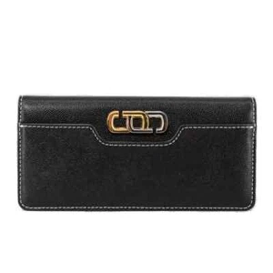 MARC JACOBS J Link Logo Long Leather Snap Open Face Wallet Black New  GL02303535 - Picture 1 of 19