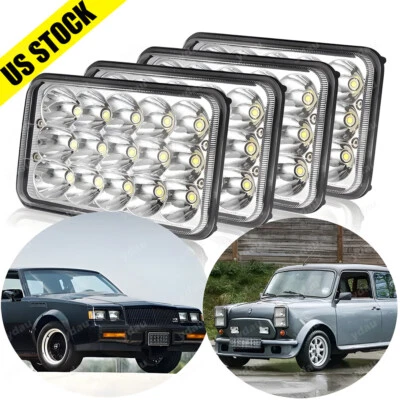 4 PIEZAS 4x6" Faros LED Hi-Lo aptos para Chevrolet Camaro Iroc-Z Z28 82-92 T7500 Foto 1 de 4
