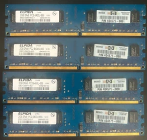 8GB (4x2GB) PC2-6400u DDR2-800MHz 2Rx8 Non-ECC Elpida EBE21UE8AFFA-8G-F - Picture 1 of 2