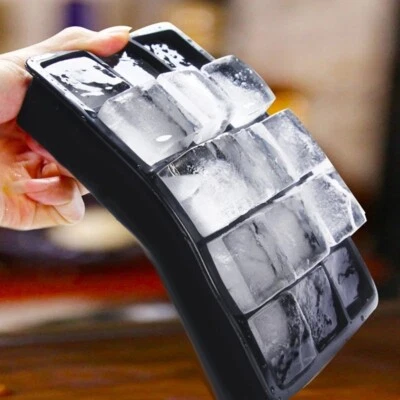 Cubo grande de silicona para hacer cubitos de hielo cubo grande bandeja cuadrada moldes bola de whisky cócteles Foto 1 de 4