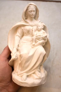 Italienische Marienstatue, Madonna mit Kind, schwerer Gussharz (CU866) Kelch Co - Bild 1 von 12