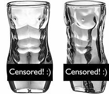 Bachelorette Party Shot Glasses Hot Body Naked Male 2 Piece Set Adult Only