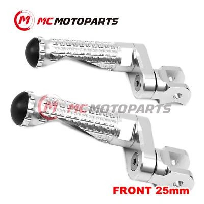 For Triumph Speedmaster Carbs 02-07 MPRO 25mm Extended SILVER Front Foot Pegs - Image 1 of 4
