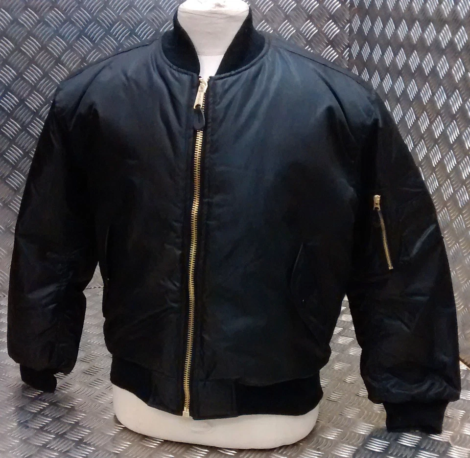 MA1 Veste Bomber Style Militaire US Mod / Scooter/Motards All Tailles Noir - - Photo 1/4