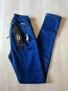 M Michel Blue Hold Em Up Skinny Jeans Juniors Size 0 Stretch Dark Wash 24x30 NWT - Picture 1 of 7