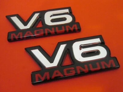 94-01 Dodge V6 Magnum Guardabarros Puerta OEM Placa de identificación Insignia Logo Emblema Foto 1 de 2