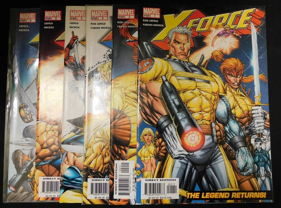 X-FORCE 1-6 MARVEL COMIC SET COMPLETE DEADPOOL CABLE LIEFELD NICIEZA 2004 NM - Image 1 of 1