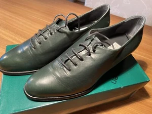 Donna Carolina Made in Italy Gr. 37,5 Dunkel-Grün Volleder Schnürschuh 4cm Abs. - Bild 1 von 6