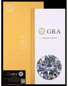 Moissanite Real Gem Stone W. GRA Certificate 3-10mm 0.1-6ct VVS1 D Round Loose - Picture 1 of 4