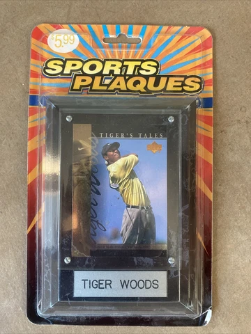 TIGER WOODS Sports Plaque GOLF PGA 1997 Upper Deck Tiger’s Tales, New In Package Cover