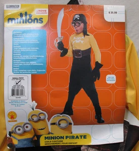 Minion Pirate Halloween Costume Outfit Rubies Jumpsuit Goggles Movie Small 4-6 - Picture 1 of 4