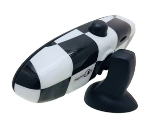 2009 MINI COOPER BLACK/WHITE CHECKERED REAR VIEW MIRROR W/ 4 PIN PLUG E 1010784 - Picture 1 of 22