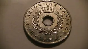 1954 GREEK GREECE 10 LEPTA ALUMINIUM COIN PAUL I KM# 78 - Picture 1 of 9