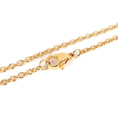 10 Strds 17.7" 304 Stainless Steel Cross Chain Necklaces Bases Gold Tone 1.9mm Foto 1 de 2