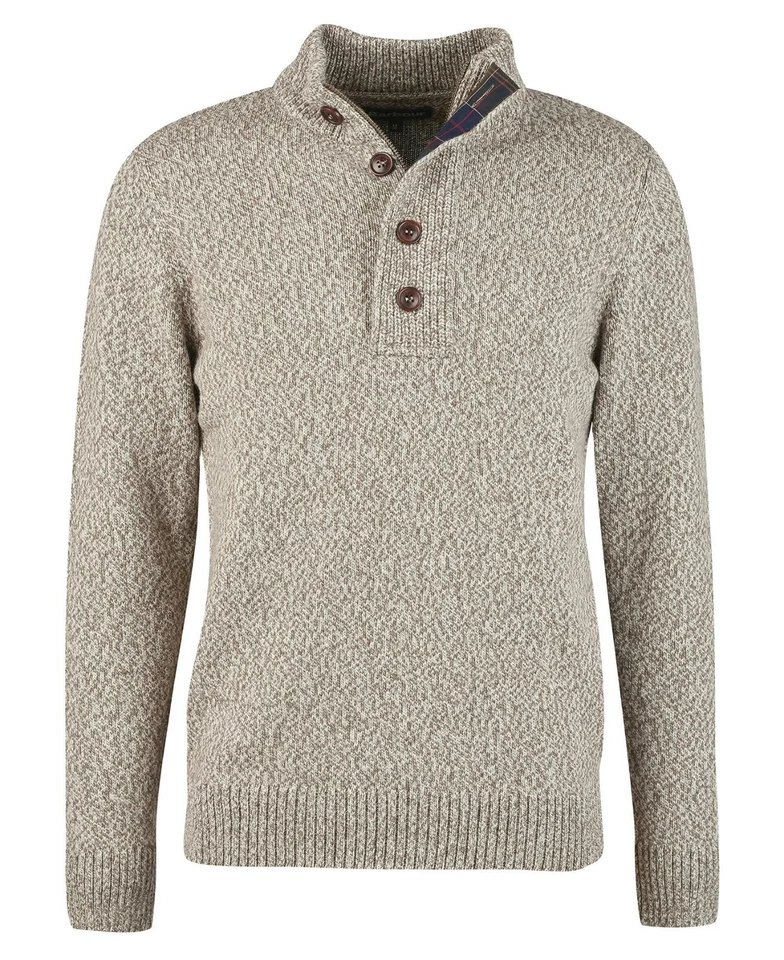 BARBOUR MENS SID HALF ZIP DESIGNER LAMBS WOOL COTTON BLEND JUMPER SWEATER KNIT - Image 1 of 1
