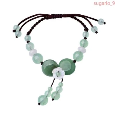 Brazalete ajustable de flor de jade dongling natural joyería amuleto mujer Foto 1 de 4