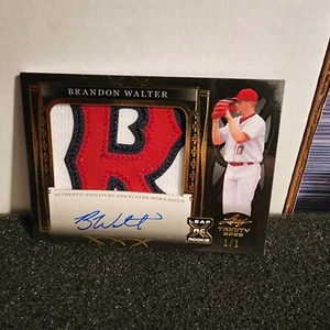 2022 Leaf Trinity Baseball Brandon Walter Patch Auto # 1/1 Boston B - Picture 1 of 7
