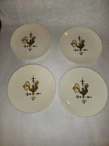 Vintage 4 Knowles Rooster Wheathervane Small Desert/Bread Plates. Set #1 - Picture 1 of 3