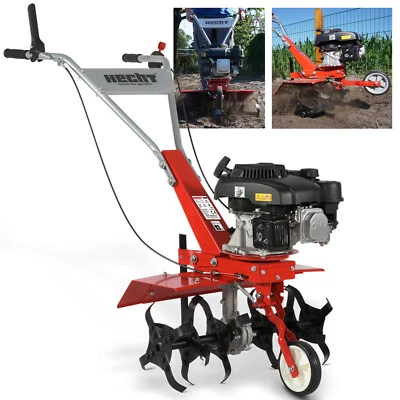 HECHT Gartenfräse Benzin 60 cm Arbeitsbreite 3,7 PS 0,8L Motor Boden Hacke Fräse - Bild 1 von 4