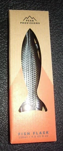 Peak Provisions Barnes & Nobles Fish Flask Stainless Steel Alcohol Drinking new! - Picture 1 of 2