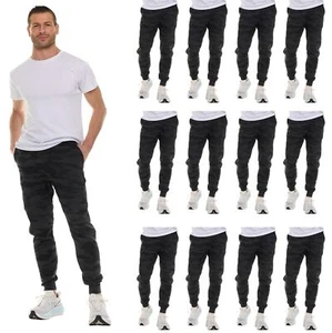 BILLIONHATS 12 Pack of Wholesale Mens Jogger Sweatpants in Comfy Bulk Joggers - Picture 1 of 38