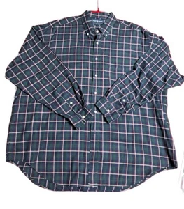 Ralph Lauren Big Shirt Men's Size XL Plaid Blue Green Long Sleeve - Picture 1 of 10