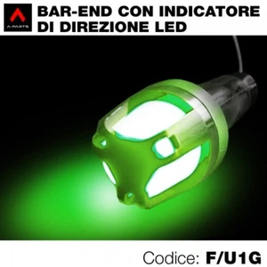 Kit 2 terminali manubrio (bar end) universali con indicatori direzione led verde - Picture 1 of 4