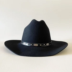 Wool Felt Cowboy Hat Western Ranch Rodeo Festival Costume Black 7 WPL 5923 USA - Picture 1 of 15