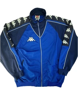Vtg Kappa Soccer Full Zip Jacket Embroidered Logo 2 Tone Blue Colored Mens XL - Picture 1 of 22