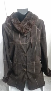 Conbipel Giacca In Pelle Donna Woman Tg 48 Marrone AN04 - Picture 1 of 9