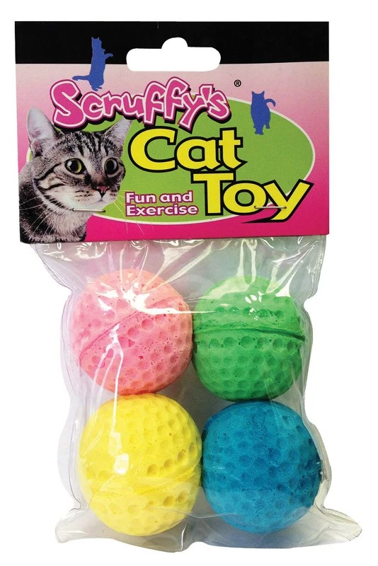 Cat Toy Sponge Balls 4pk by Boss Mfrpartno 04467