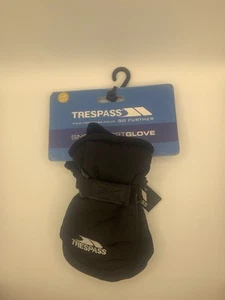 Trespass Cowa-Kids Mitts Black Age 2-4 Years Fleece Lines Freepost  - Picture 1 of 10