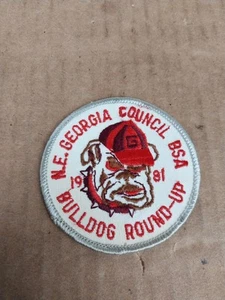 Rare 1981 Georgia Bulldogs BSA N.E. Georgia Council Bulldog Round Up Patch UGA - Picture 1 of 3