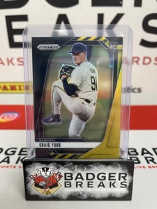 Béisbol Panini Prizm 2025 Craig Yoho negro y amarillo Prizm/5 Cerveceros #198 NK - Imagen 1 de 2