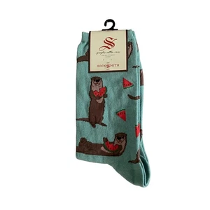 Socksmith Women's Sky Blue Ottermelon Watermelon Crew Socks - 9-11 - Picture 1 of 4