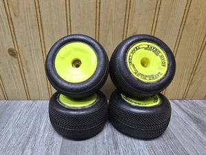 L22-4149 VINTAGE TEAM LOSI XXXNT AD2 ADAM DRAKE FRONT REAR TIRES WHEELS QR - Picture 1 of 3