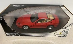 1:18 Ferrari 550 Maranello Rosso Red Hot Wheels Diecast Supercar NEW Sealed Box - Picture 1 of 9