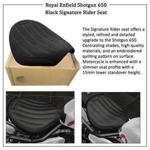 Asiento de piloto negro Signature para escopeta Royal Enfield 650 - ajuste cómodo directo - Imagen 1 de 6
