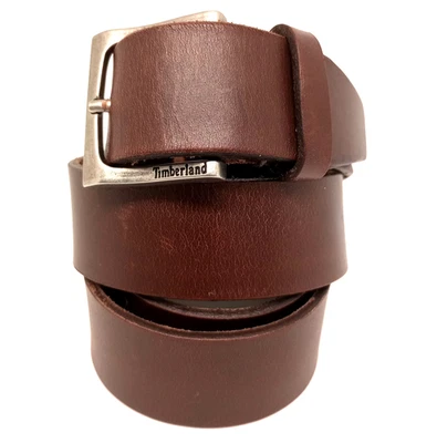 Timberland Cuero Marrón Cinturón Logo Hebilla HECHO EN EE. UU. Para hombres Talla 36 x 1 1/4" EDC Foto 1 de 4