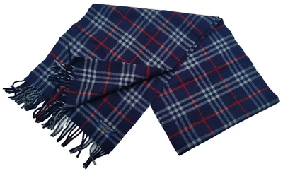 Burberry Authentic Scarf Muffler Stole 100% Lambswool Blue - Image 1 of 4