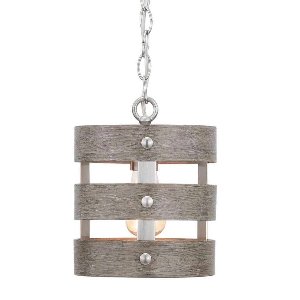 Progress Lighting Gulliver 1-light Brushed Nickel Mini-pendant With Weathered A5
