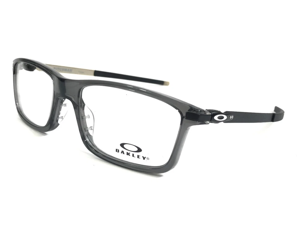 Oakley Eyeglasses Frames Pitchman OX8050-0655 Grey Smoke Shiny Black 55-18-140 - Image 1 of 4