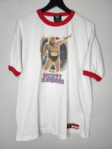 Vintage Dusty Rhodes White Red Ringer T-Shirt WWF WWE American Dream XL - Picture 1 of 7