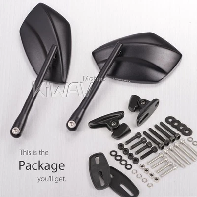 Rétroviseurs convex noir PalmII base noire pour Ducati 959 1299 Panigale 16' - Photo 1/4