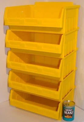 5 STACKING PARTS STORAGE PICKING BINS BLUE EX LARGE - Image 1 of 3